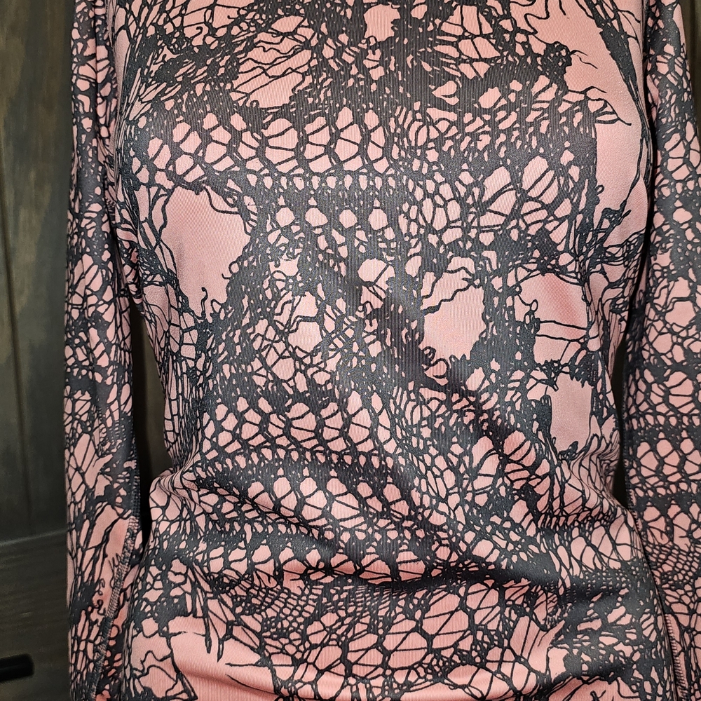Nike Pink and Black Lace Pattern Sweatshirt - Picture 2 of 7